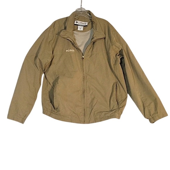 Columbia Windbreaker Jacket Full Zip Lightweight Coat Khaki‎ XL - Picture 1 of 11